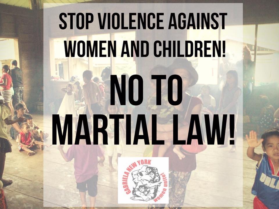 GAB NY Condemns Martial Law and Forced Evacuation of Lumad Communities in&nbsp;Mindanao